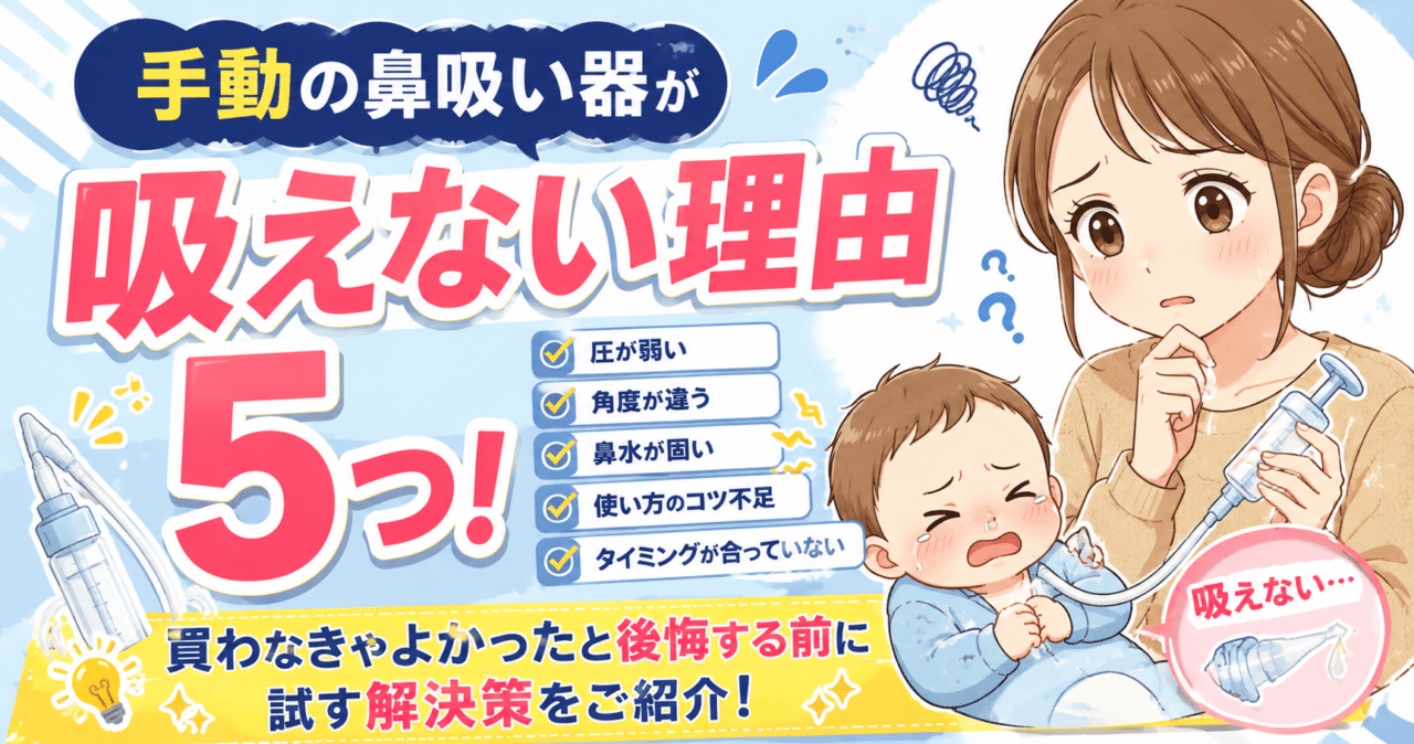 手動の鼻吸い器が吸えない理由5つ！買わなきゃよかったと後悔する前に試す解決策