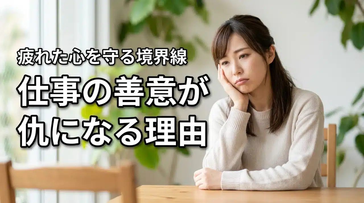 仕事で良かれと思った善意が仇で返されるのはなぜ？疲れた心を守る境界線の引き方