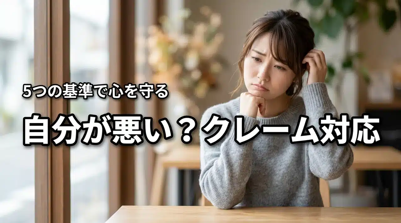 クレーム対応で自分が悪いのかわからなくなる時の5つの判定基準と心の守り方