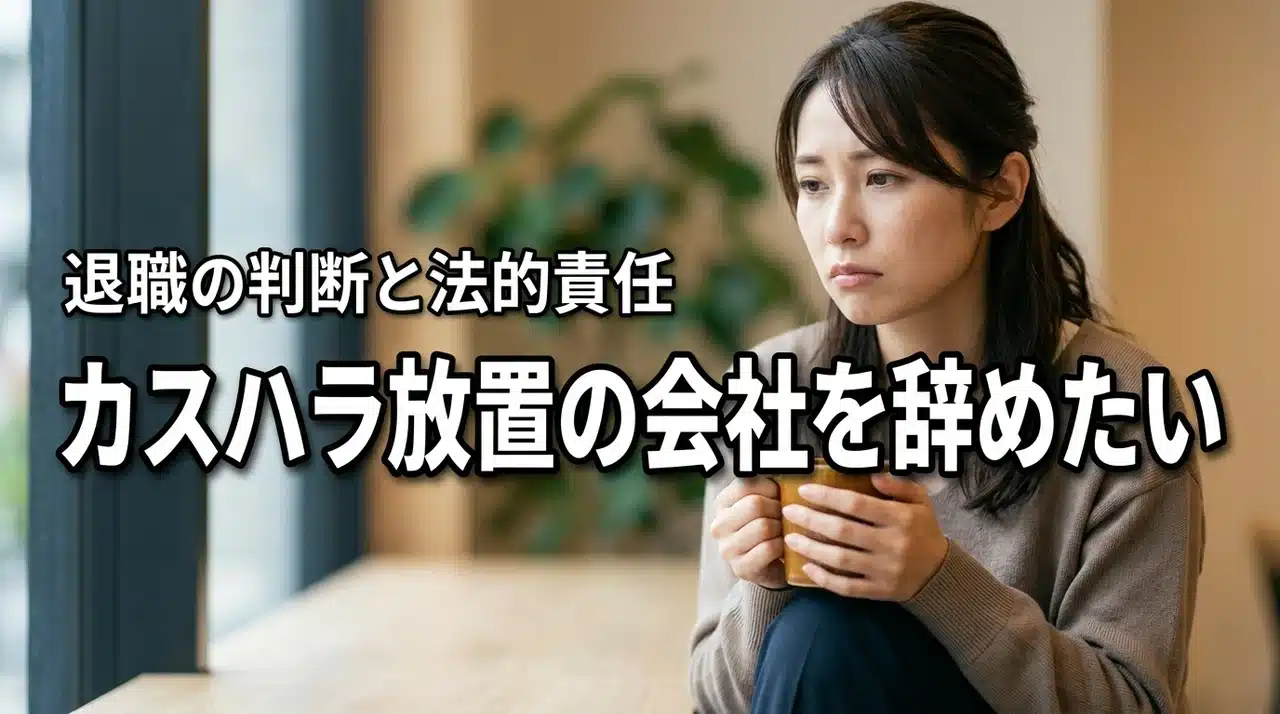 カスハラなのに会社が守ってくれない…辞めたい時の判断基準と法的責任の問い方