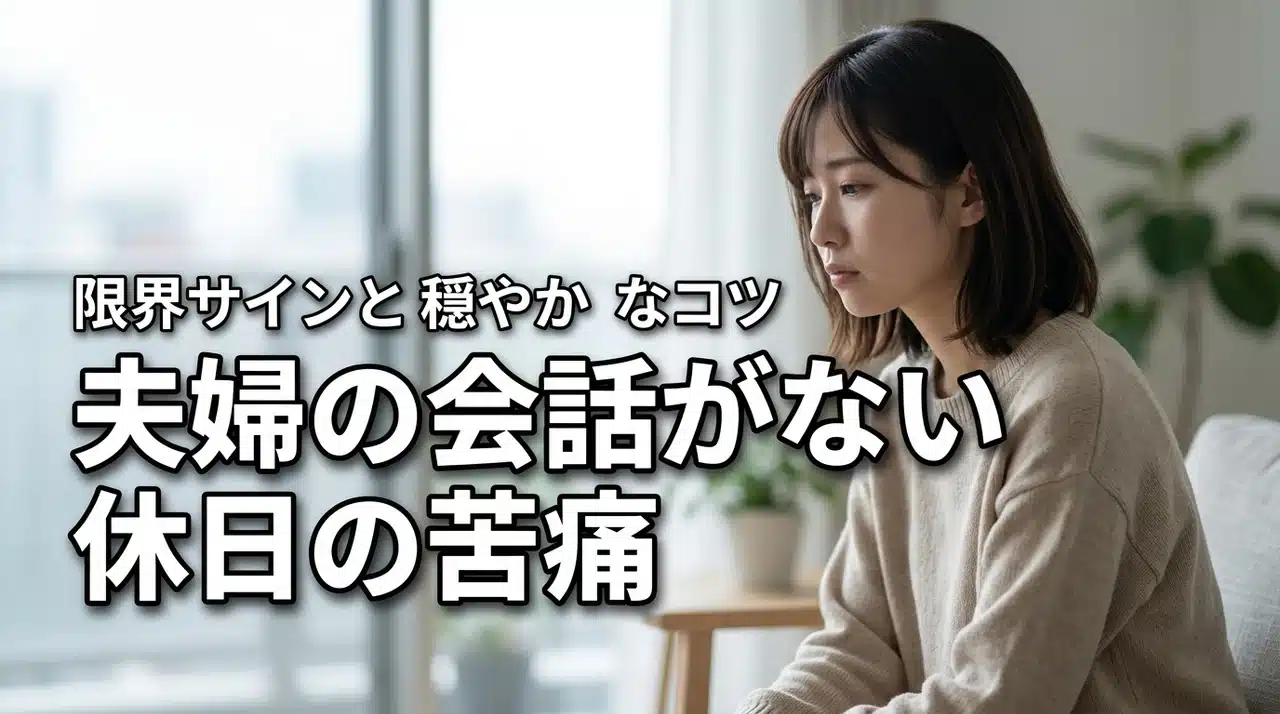 夫婦の会話がない休日は苦痛？限界を感じた時の判断基準と穏やかに過ごすコツ