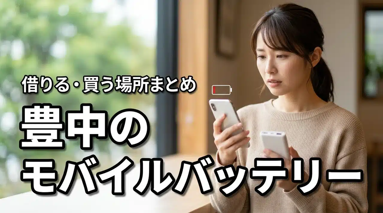 豊中でモバイルバッテリーが急に必要！レンタルはどこ？どこで売ってるか徹底調査
