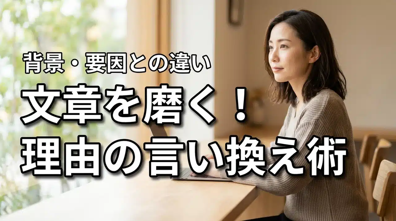 文章を磨くなら理由の言い換えは必須！背景や要因との明確な違いとNG例を紹介