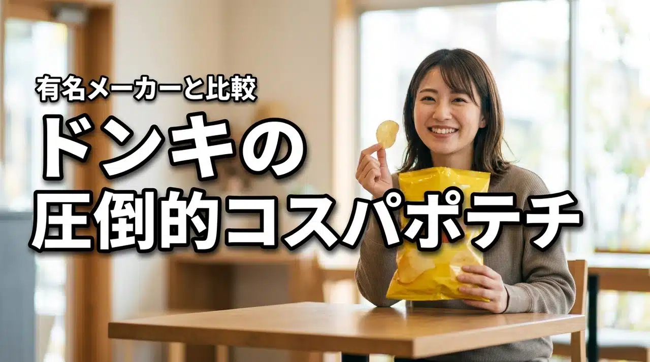 有名メーカーポテチとのコスパ比較！ドンキ情熱価格の圧倒的コスパの巨大ポテチを検証