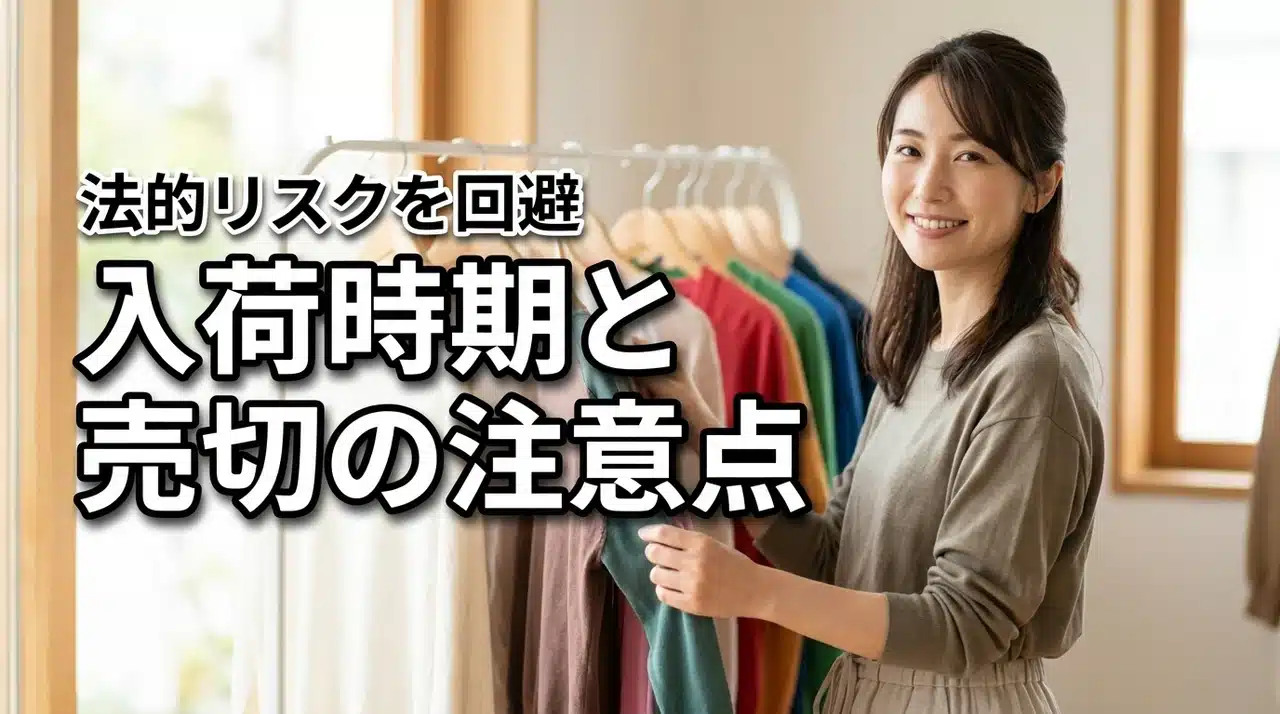 知らないと損！入荷時期と売り切り御免の注意点と運営上の法的リスクを解説（記事のアイキャッチ画像）