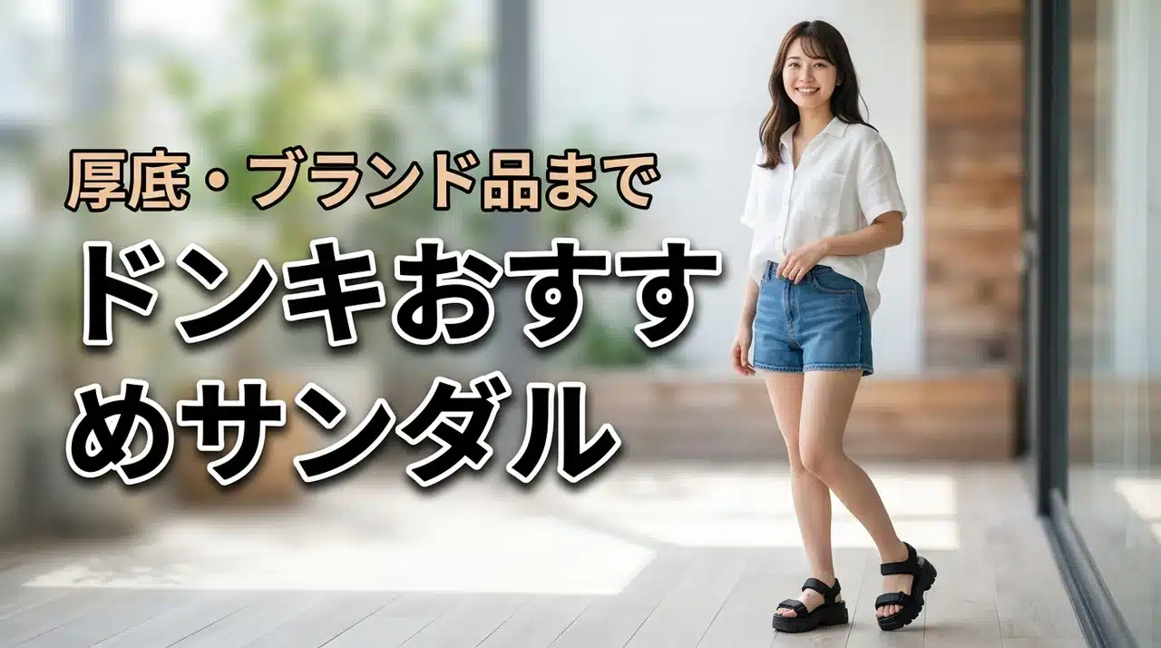 ドンキで買えるおすすめサンダル！厚底・クロックス風・ブランド（記事のアイキャッチ画像）