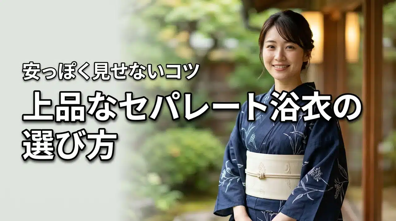 着付けが簡単なセパレート浴衣は安っぽい？大人向けの上品な選び方のコツ（記事のアイキャッチ画像）