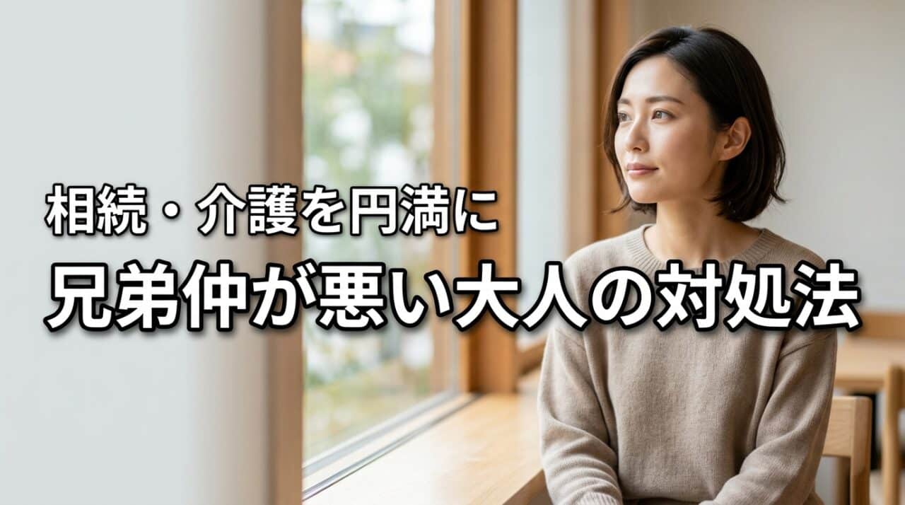 兄弟仲悪い大人になってからの対処法｜適切な距離を保ち相続・介護トラブルを防ぐ