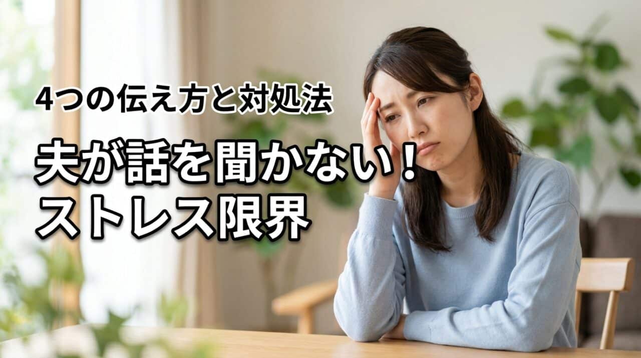 夫が話を聞かないストレスが限界のサイン？試したい4つの伝え方と対処法