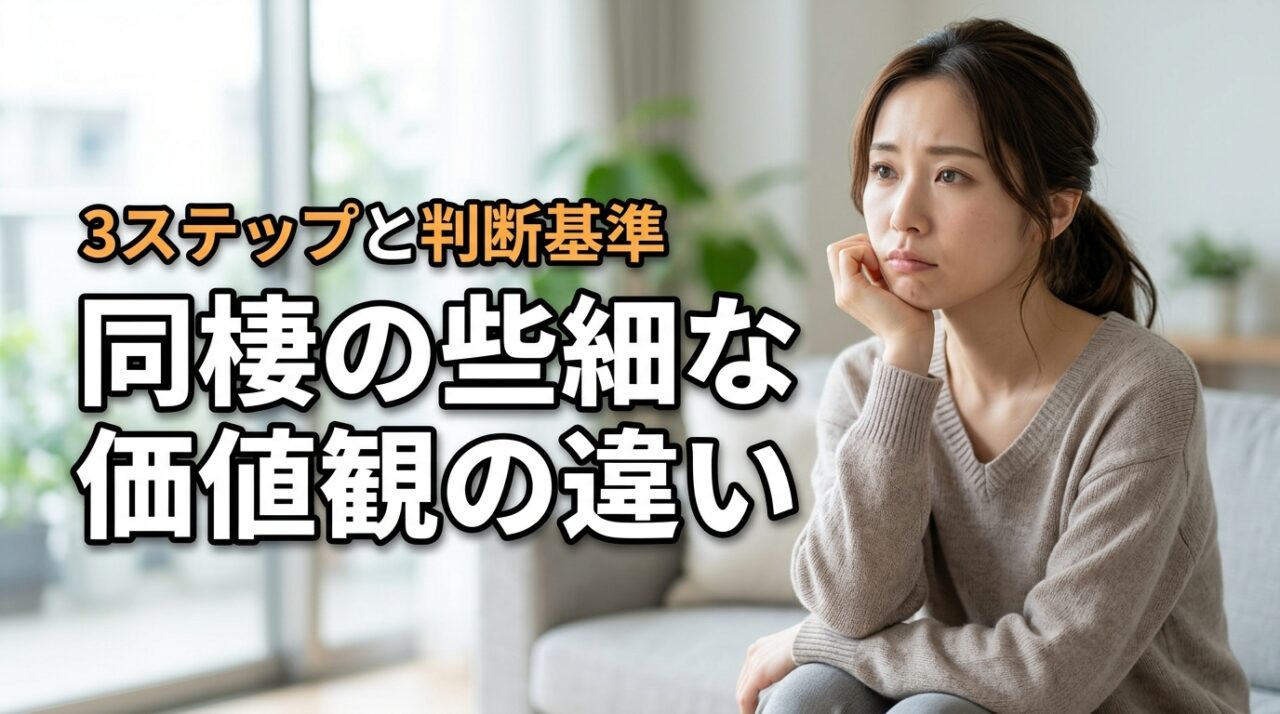 同棲中の些細な価値観の違いでイライラ！解決への3ステップと別れる判断基準