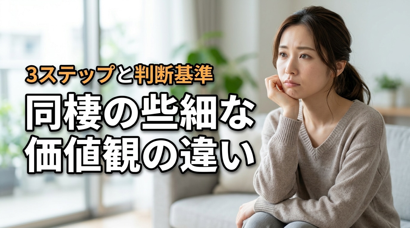 同棲中の些細な価値観の違いでイライラ！解決への3ステップと別れる判断基準