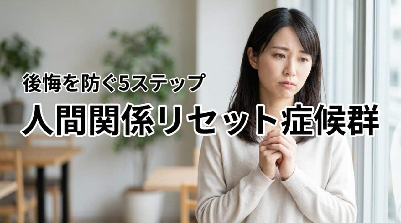 人間関係リセット症候群で後悔する前に！衝動を抑える5つのステップと対処法