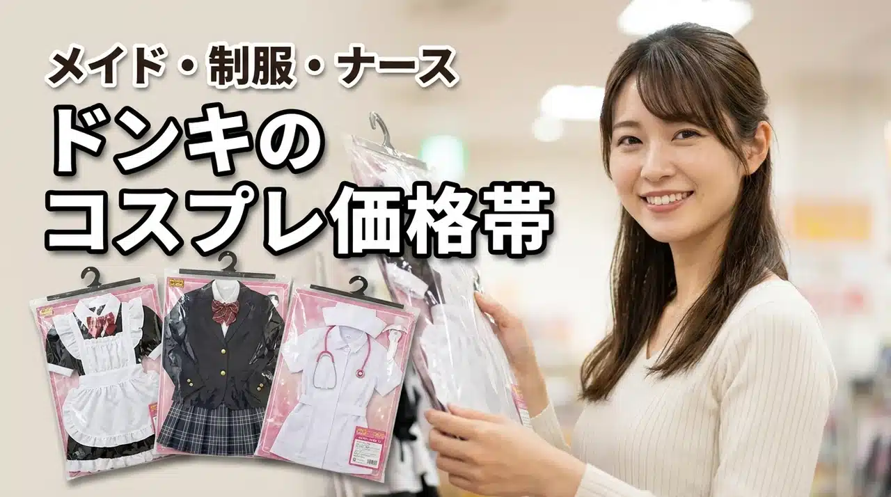 メイド服・制服・ナース服の価格帯！ドンキのコスプレ衣装やハロウィン仮装まとめ（記事のアイキャッチ画像）