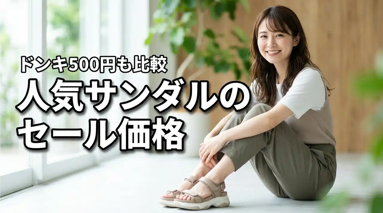 ナイキ・アディダスサンダルのセール価格は？ドンキの500円サンダルが気になる人へ（記事のアイキャッチ画像）
